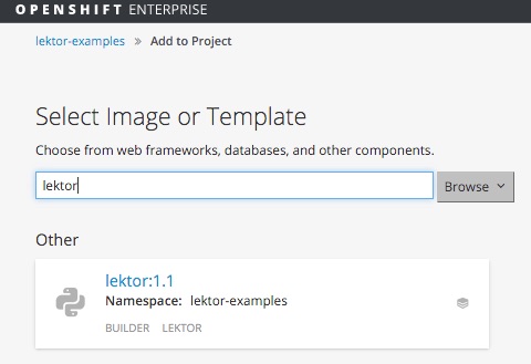 Openshift add to project lektor