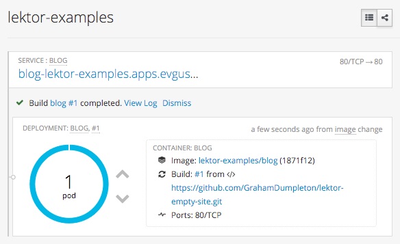 Openshift lektor service